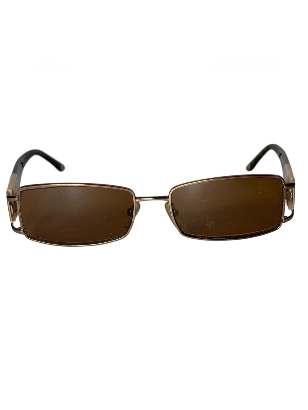 Vintage Y2K Versace Sunglasses Frames Women’s Brown Rectangular Bling Logo 52 16